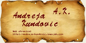 Andreja Kundović vizit kartica